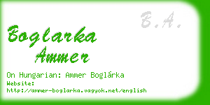 boglarka ammer business card